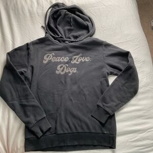 Fifth Sun Peace Love‎ Dogs Graphic Pullover Hoodie - Women's Medium